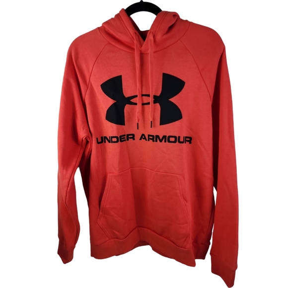 NWOT Under Armour Hooded Sweatshirt Size Large Melon Orange - Picture 1 of 5